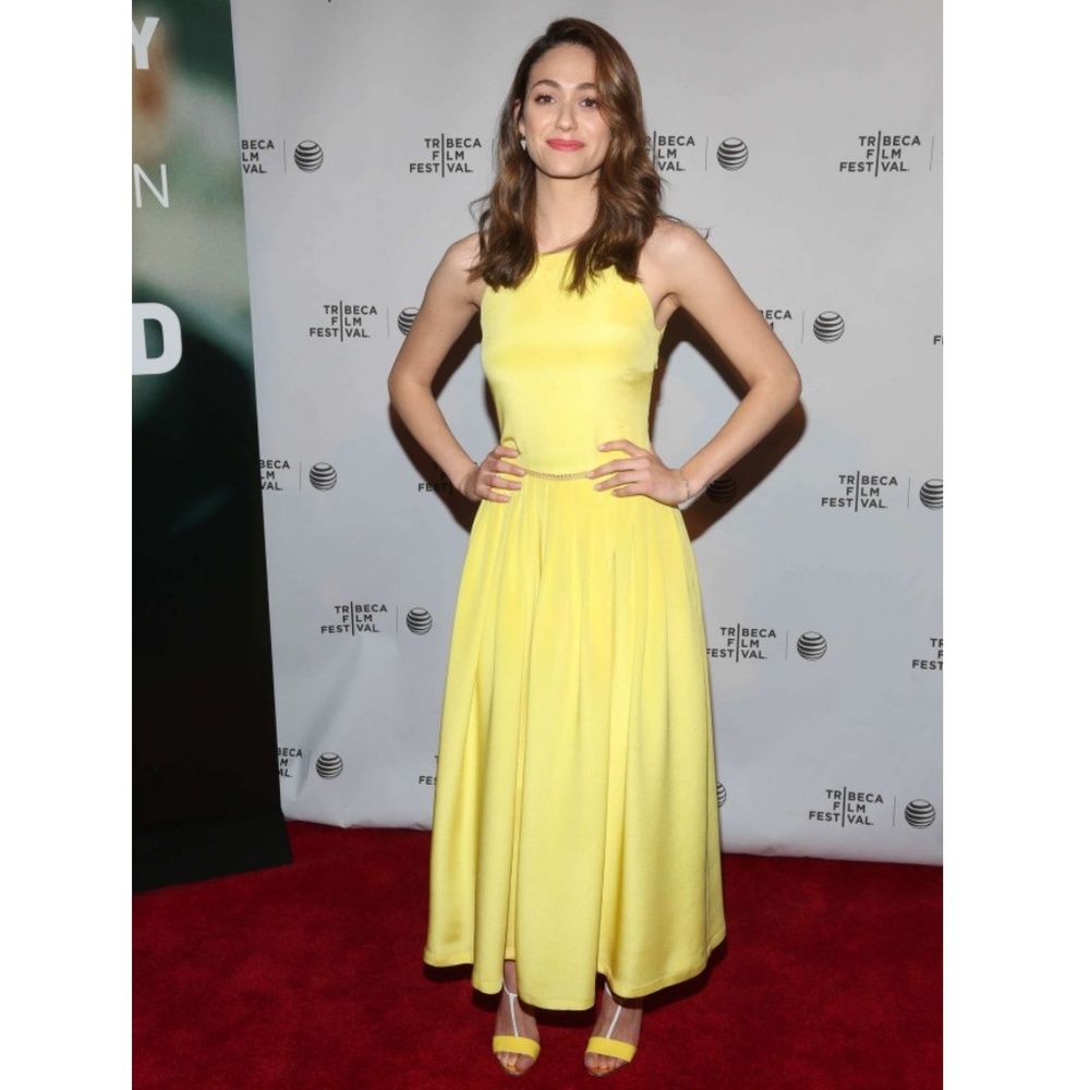 PREEN BY THORNTON BREGAZZI Pansy yellow midi dress